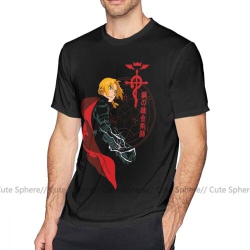 Full Metal Alchemist T Shirt Alchemist T-Shirt Print Fun Tee Shirt Male Short Sleeves Streetwear 100 Cotton 5x Tshirt