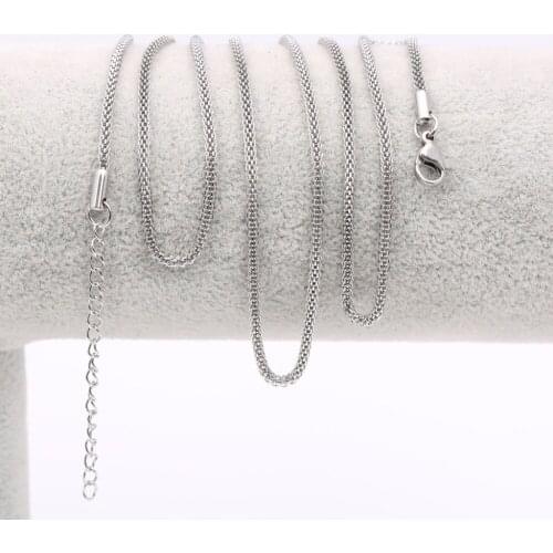 Reidgaller 5pcs 2mm thick 80cm long stainless steel necklace chains for diy jewelry making