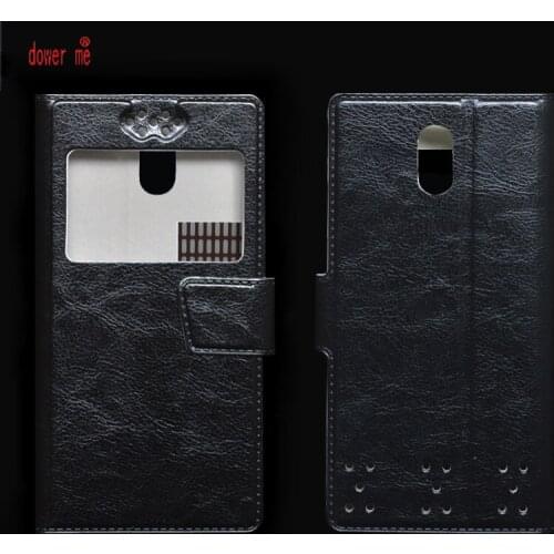 Dower me Hot Sale Single View Window Flip PU Leather Case Cover For DEXP B350 Smart Phone