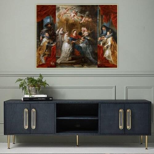 Citon Peter Paul Rubens《Ildefonso Altarpiece》Canvas Oil Painting Artwork Poster Decorative Picture Wall Decor Home Decoration