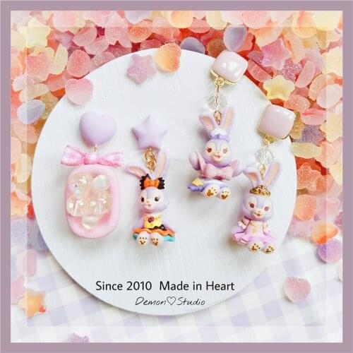 Disney Baby Dolls for Girls Toys Sweet Stellalou Earrings Cute Doll Accessories Purple Ear Clip Children Birthday Gifts Earring