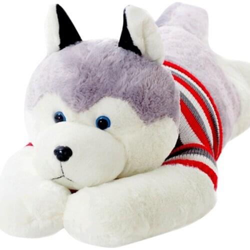 Dorimytrader Largest Simulation Animal Husky Plush Toy Cute Stuffed Soft JUMBO Dogs Doll Pillow Gift for Lover Present 300cm