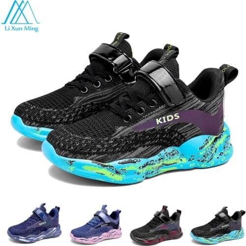 Breathable Childrens Sports Tennis Running Shoes Fashion Mesh Outdoor Walking Casual Shoes Lightweight Non-slip Sneakers