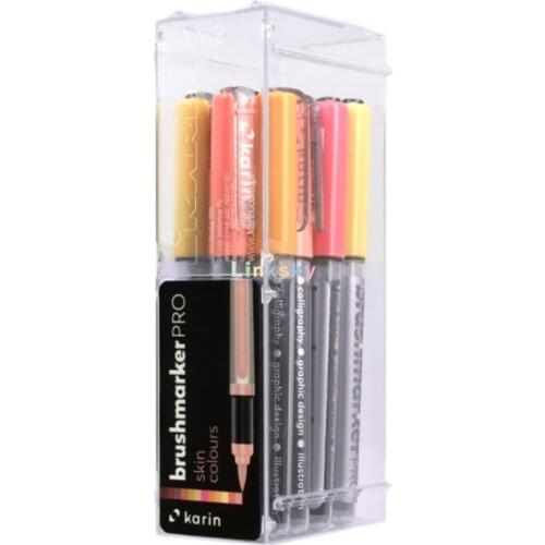 KARIN Brushmarker PRO 12 "Skin colours" set,Assorted,Twice as efficient as traditional filter markers,Art supplies