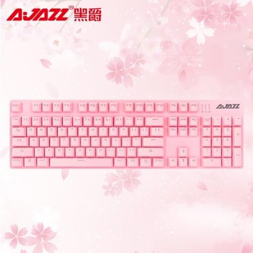 AJAZZ Pink Gaming Keyboard Mechanical Red Green Shaft Keyboard 104 Keys Anti-Ghosting N-key Rollover PC Keyboard