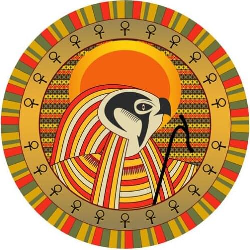 Personality Egyptian God of Sun Ra Round Car Stickers Accessories Motorcycle Cover Scratches Waterproof PVC 12cm *12cm