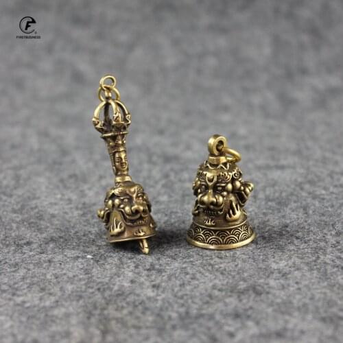 Brass Lucky Three Lions bell Buddha Statue Handmade Home Decor Ornaments Crafts Copper Miniatures Figurines Desktop Decoration