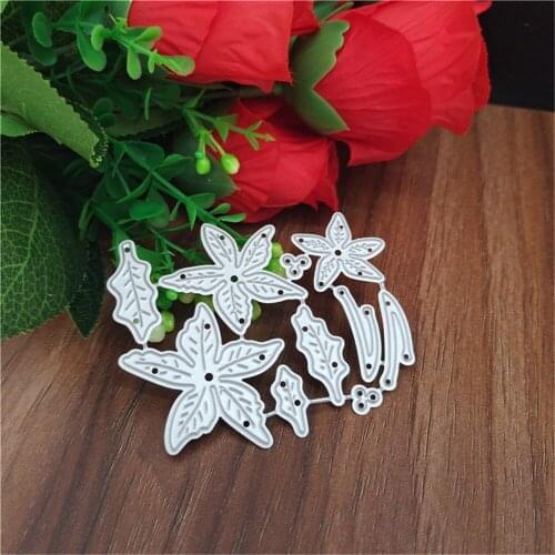 Craft Metal Cutting Dies Cut Die Mold Christmas Flower Leaves Scrapbook Paper Craft Punch Stencils Dies