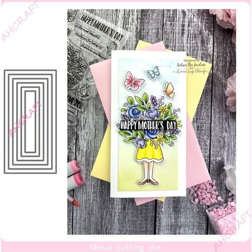 Long Rectangle Border Metal Cutting Dies for DIY Scrapbooking Photo Album Decorative Embossing PaperCard Crafts Die 2021