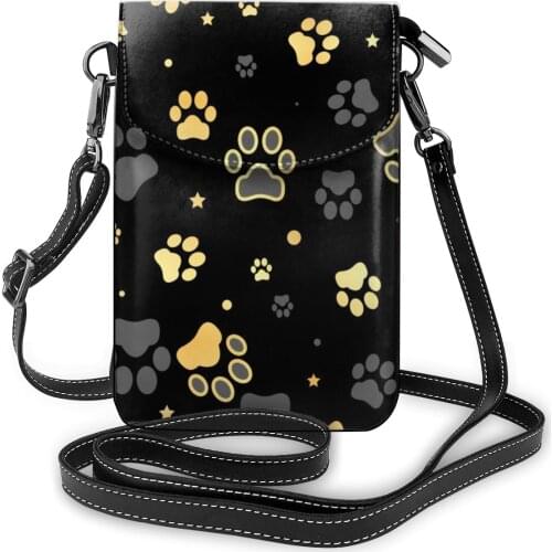 Fashion Woman Shoulder Bag Gold Dog Paw Print And Star Ladies Small Bag Wild Simple Female Daily Messenger Bag