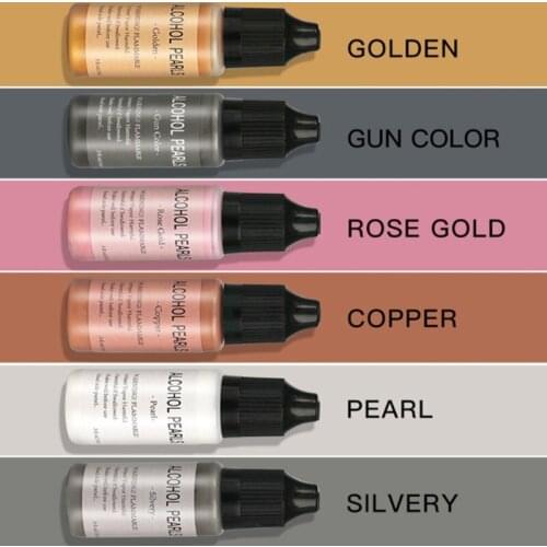 6 Different Colors Metallic Coloring Dyestuff Metallic Alcohol Ink Coloring Set Resin Silicone Molds Making Accessories