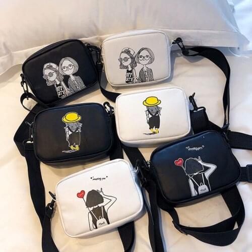 031219 new hot lady girl mini flap bag kids baby mini cartoon printing messenger bag