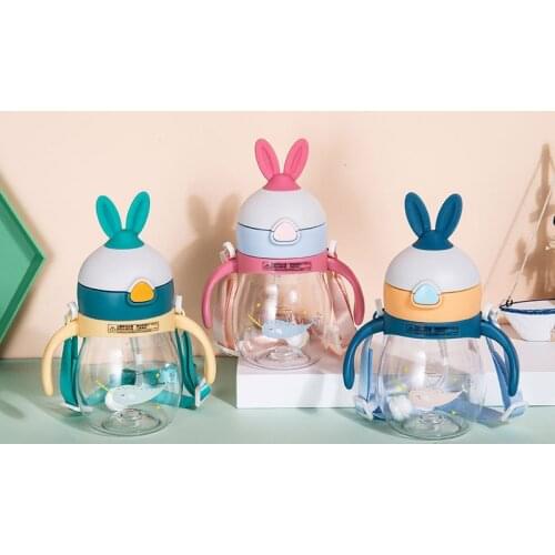 Portable Baby Bottle Cup Anti Colic Air Vent Wide Neck Natural Nursing Feeding Bottle Infant Water Bottle Care Supplies