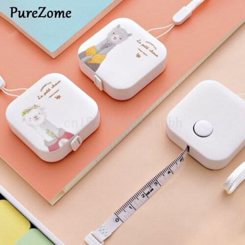 Lovely Tape Measure Candy Color Leather Ruler Box Portable Fashion Design School Supply Student Gift 1.5m