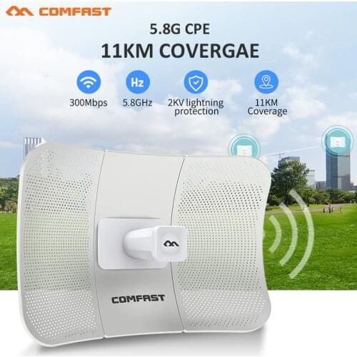 Long Range 11KM 5GHz Radar Bridge 300Mbps 1000mW Outdoor CPE Wireless WiFi Repeater Extender Router AP Access Point WiFi Antenna