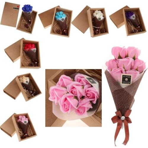 Rose Soap Flower Eternal Flower With Box Valentines Gift Carnation Red
