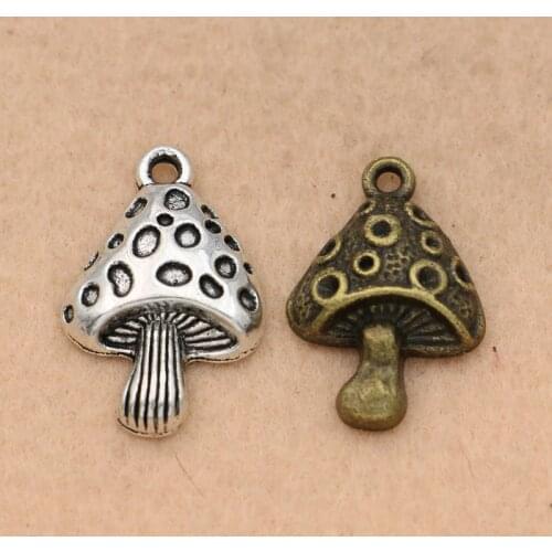 5pcs Antique Bronze Plated Mushroom Charm Pendants Jewelry Making Bracelet Charms Handmade Jewelry Diy Accessories 28x18mm