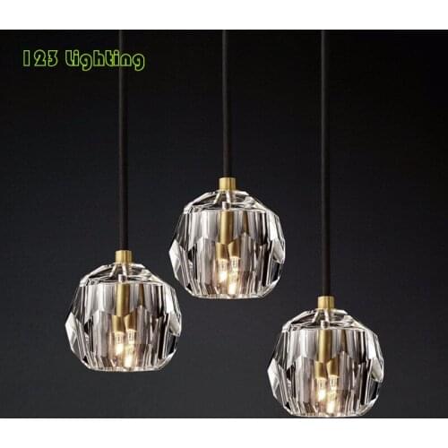 Modern Clear Glass Pendant lights Restaurant light Kitchen Bar Hanging Light Fixtures Cord Adjustable 110/220V Loft Hanglamp
