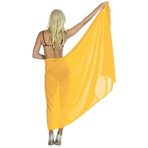 Super Light Weight Sheer Chiffon Beach Sarong 87X41 Inch Wrap Skirt