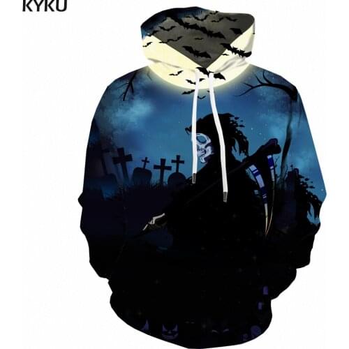 3d Hoodies Halloween Hoodie Men Skull Hoodie Print Moon Hoody Anime Hip Hop Hooded Casual Mens Clothing Hip Hop Pullover New