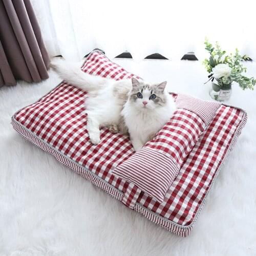 Pet Bed All Seasons Use Sofa Mat Soft Elastic Dog Cat Nest Removable Washable Mat For Small Medium Dogs Sleeping Pet Supplies