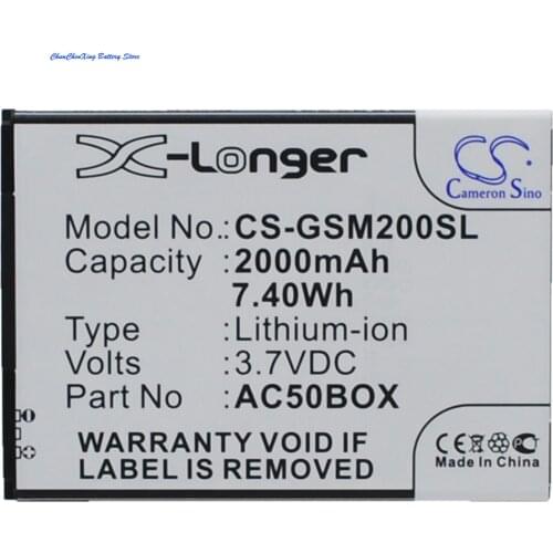 Cameron Sino High Quality 2000mAh Battery AC500BNE,AC50BOX for Archos 50 Platinium,50b,For ArcMoile Velocity, For Gsmart Mika M2
