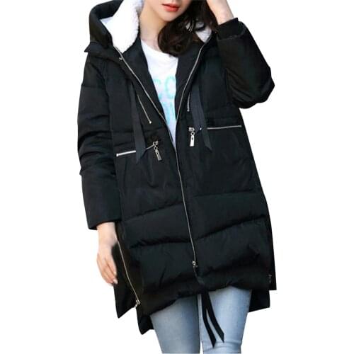 Winter Cotton Coat Plus Size M-4xl Zipper Big Pocket Women Solid Color Green Outwear Jackets Hooded Thicken Coats #T2G