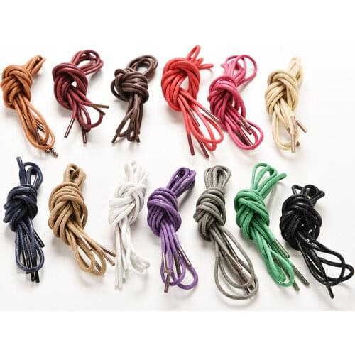 1 Pair 85cm Fashion Round Waxed Cotton Shoelace Shoe Lace Sneakers Boot Athletic String Candy Colors