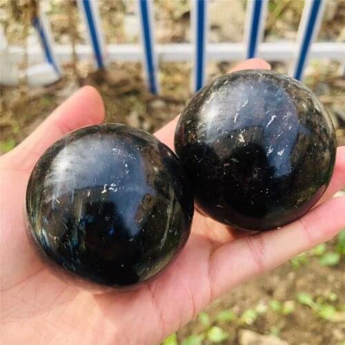 1pc Natural Astrophyllite Quartz Qrystal Fireworks Stone Balls sphere Healing Gifts For Home Decoration