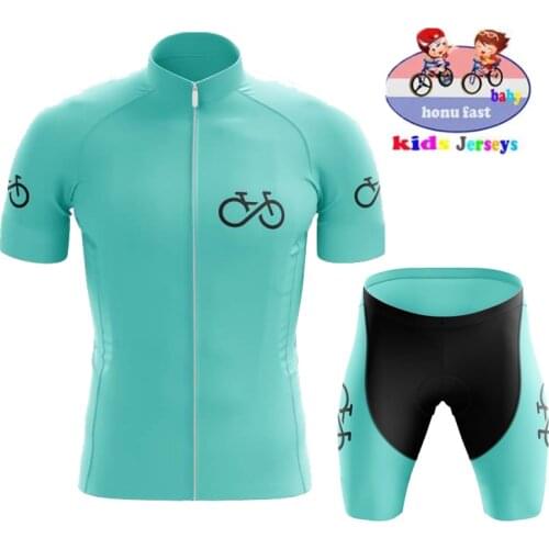 2021 Summer Breathable Children Cycling Jersey Sets Mallot Ciclismo Short Sleeve Boys Cycling Wear Sports Kids Cycling Clothing