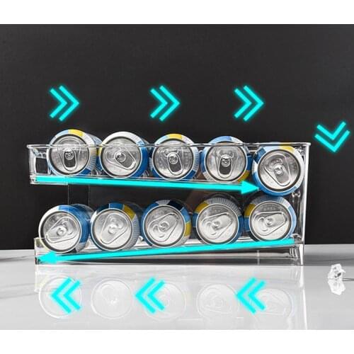 3 Styles Great Refrigerator Drink Can Storage Holder PET Fridge Storage Box Space-saving for Dorm