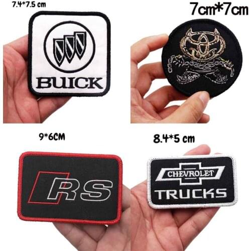 3M RS CAR LOGO Embroidery Patches For Clothing Sticker On Clothes with hook backing