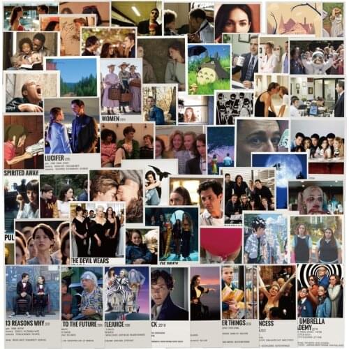 62pcs Classic Movie Kill Bill/Your name Stickers Poster Kids Toys DIY Phone Laptop Luggage Wall Notebook Graffiti Gift