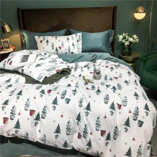Free Shipping Comfortable Cotton Bedding, Single Suit, Family Suit, Duvet Cover, Christmas Tree Pattern, Small Iarge Extra Iarge