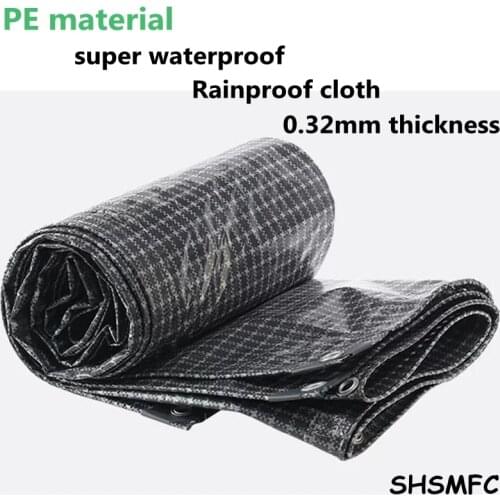 Black And White Grid PE Rainproof Cloth Truck Canopy Tarpaulin Outdoor Awning Garden Plant Pet House Waterproof Shade Cloth