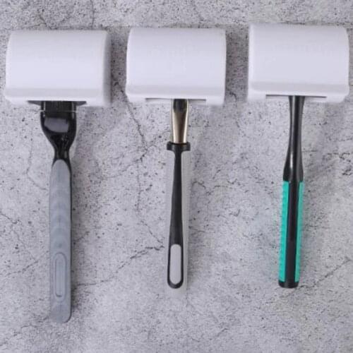 Dustproof Shaving Plastic Razor Holder Box Suction Cup Men Shaver Storage Shelf Wall Mounted Bathroom Set Razor Cap Shaver Rack