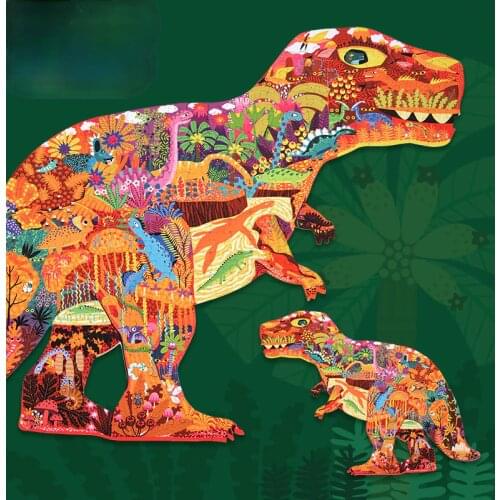 Childrens Puzzle 280 Pcs Special Sharped Dinosaur Elephant Animal Early Education Toys 5-6 Years Old Baby