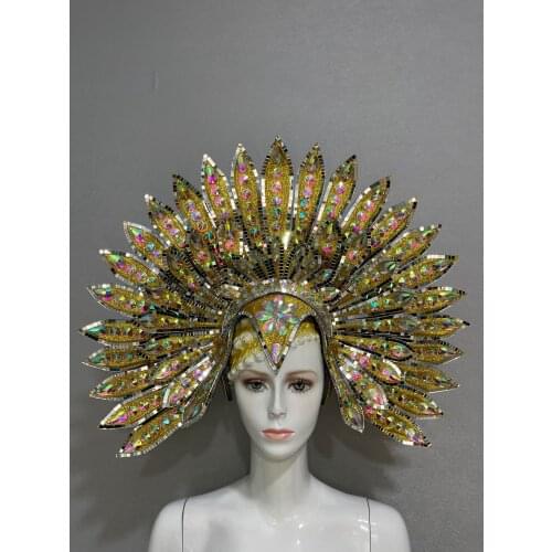 FASHIONABLE AND EXQUISITE HEADDRESS FEATHERS SAMBA DANCE CARNIVAL HALLOWEEN PARTY LATIN DANCE BAR PERFORMANCE HAT MASQUERADE