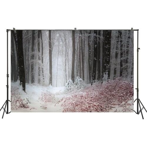 HUAYI Photography Backdrop winter forest christmas photo background studio protraits photo birthday backdrops photocall W-3722