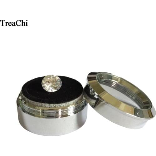Round Stainless Steel Diamond Display Box High Quality Metal gemstone Cases Diamond Storage Organizer Gift Box 3.4*1.8cm