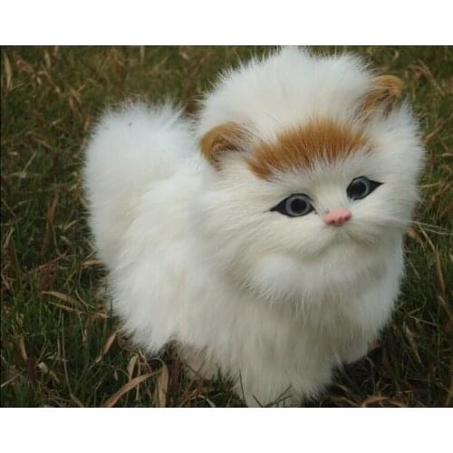 About 18x15x8cm simulation cat lovely cat doll, make miaow voice ,childrens gift w5359