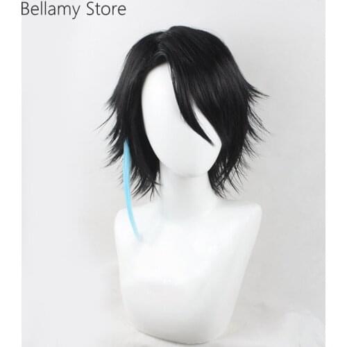 Masked Rider The King of electricity Ryutaros Custom-made false hair with turn-up highlights and short dyeing Cosplay hairwear W