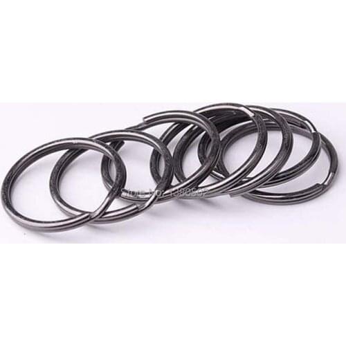 10pcs 25/30mm black color metal ring Split ring round key ring key chain buckle for bag