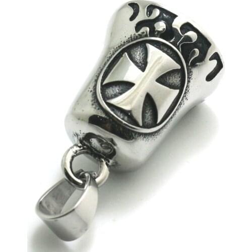 Fashion Punk Trend Cool Biker Cross Bell Men and Women Pendant Necklace