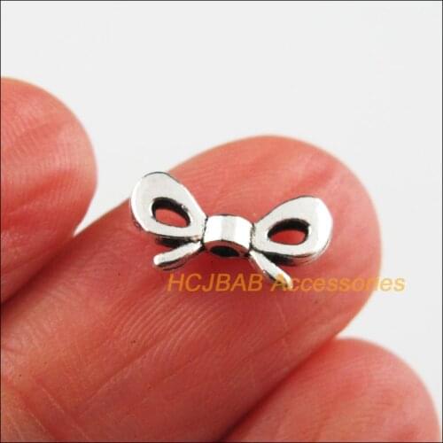 Fashion 70Pcs Tibetan Silver Color Animal Butterfly Bow Charms Spacer Beads 6x12mm
