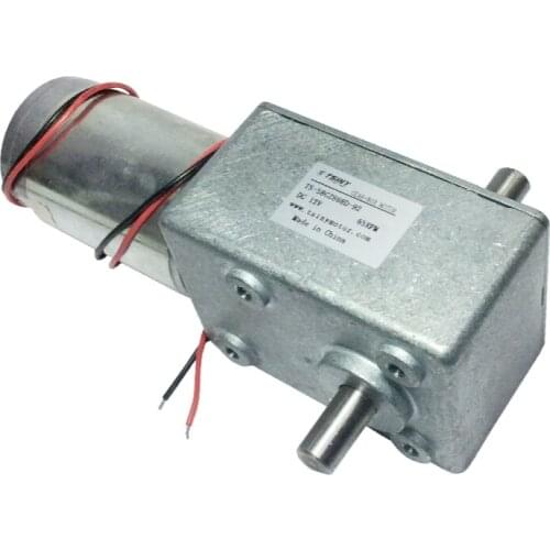 All metal double shaft high torque DC gear worm gear motor 12V 8RPM-55RPM