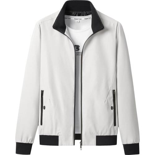 Solid Color Baseball Jacket Men Casual Stand Collar Bomber Mens Jackets New Autumn High Quality Slim Fit Jackets Male