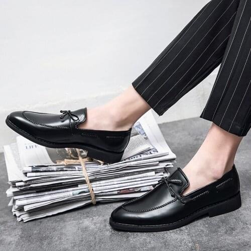 Men Casual 2020 Fashion Men Casual Sneaker Loafers For Shoes Mens Leather Dress Skin Trend Moccasins Mens Black Italian