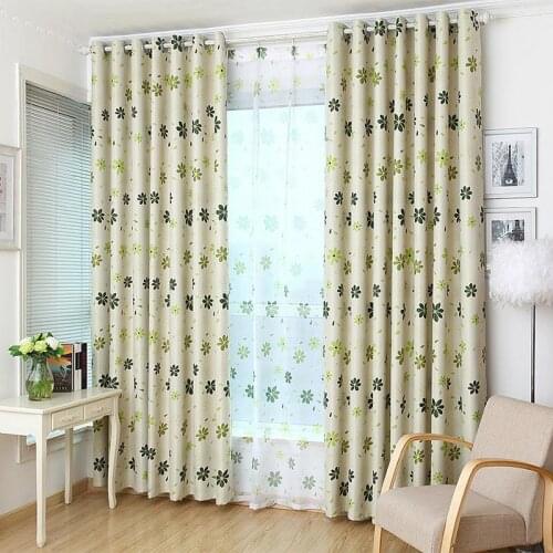 2017 New Hot European Style Curtains Spot Rural Fresh Printing Seven leaf Grass Bedroom Window Shade Curtains Quality