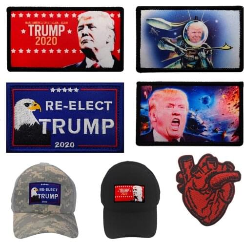 New Trump Tactical Embroidery Armband Military Patch Camouflage Hat Clothes Backpack Striped Bracelet With Hook And Loop Badge